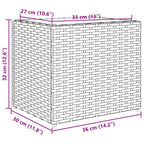 Fioriera da Giardino Nera 36x30x32 cm in Polyrattan