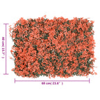 Recinzione Foglie Acero Artificiali 24 pz Rosso Chiaro 40x60cm