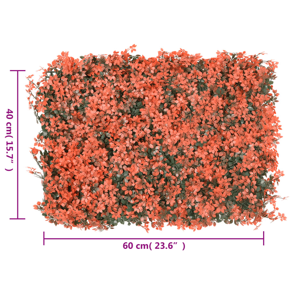 Recinzione Foglie Acero Artificiali 24 pz Rosso Chiaro 40x60cm