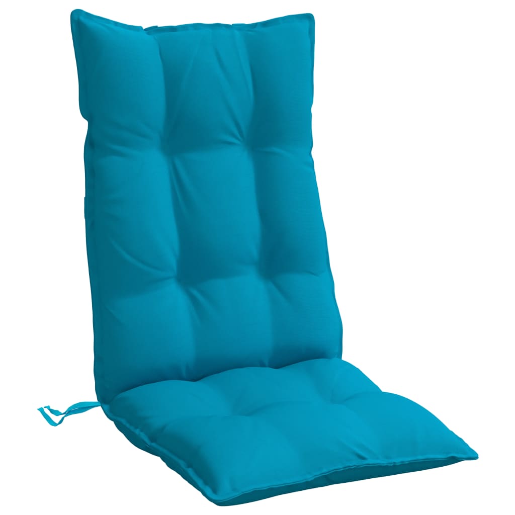 Cuscini Sedia con Schienale Alto 2 pz Blu Chiaro Tessuto Oxford