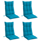 Cuscini Sedia con Schienale Alto 4 pz Blu Chiaro Tessuto Oxford