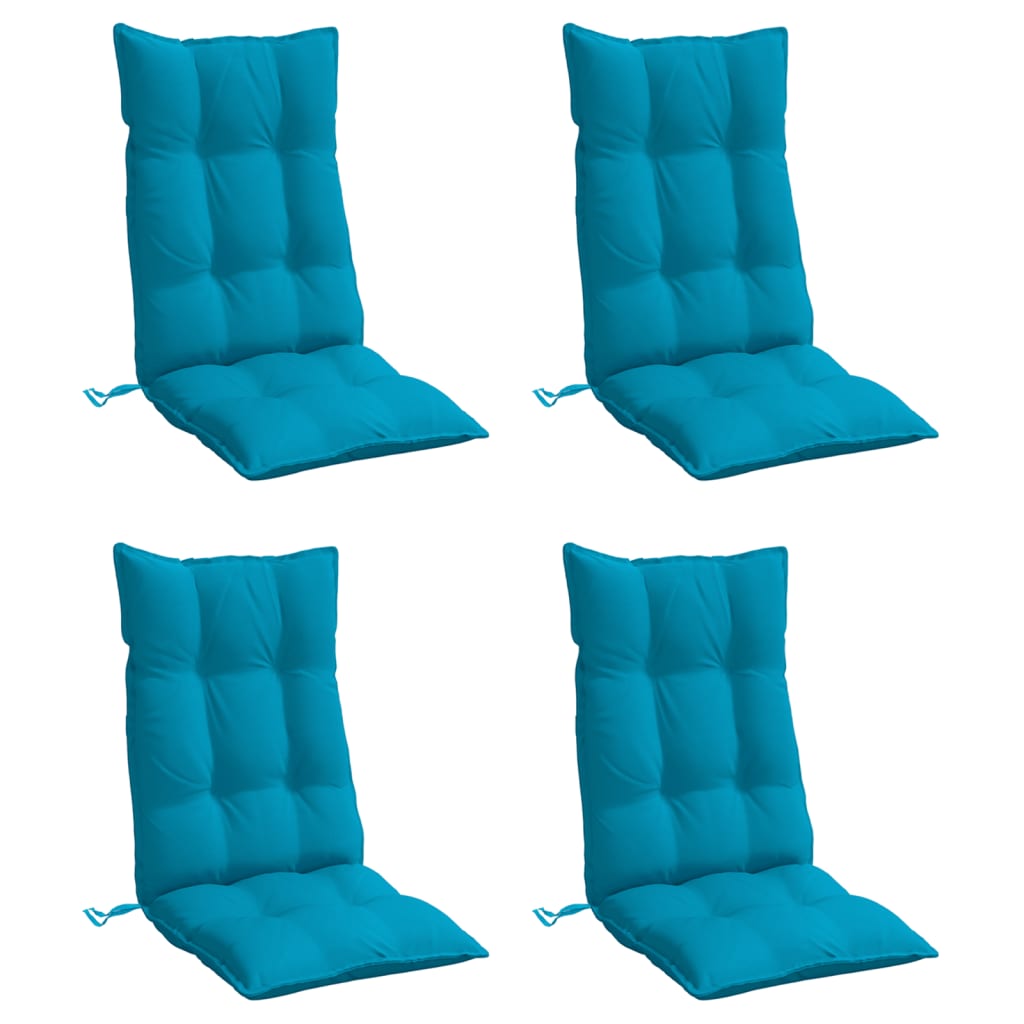 Cuscini Sedia con Schienale Alto 4 pz Blu Chiaro Tessuto Oxford