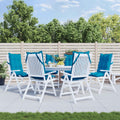 Cuscini Sedia con Schienale Alto 6 pz Blu Chiaro Tessuto Oxford