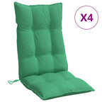 Cuscini per Sedia con Schienale Alto 4 pz Verde Tessuto Oxford