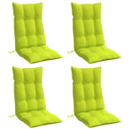 Cuscini Sedia Schienale Alto 4 pz Verde Chiaro Tessuto Oxford