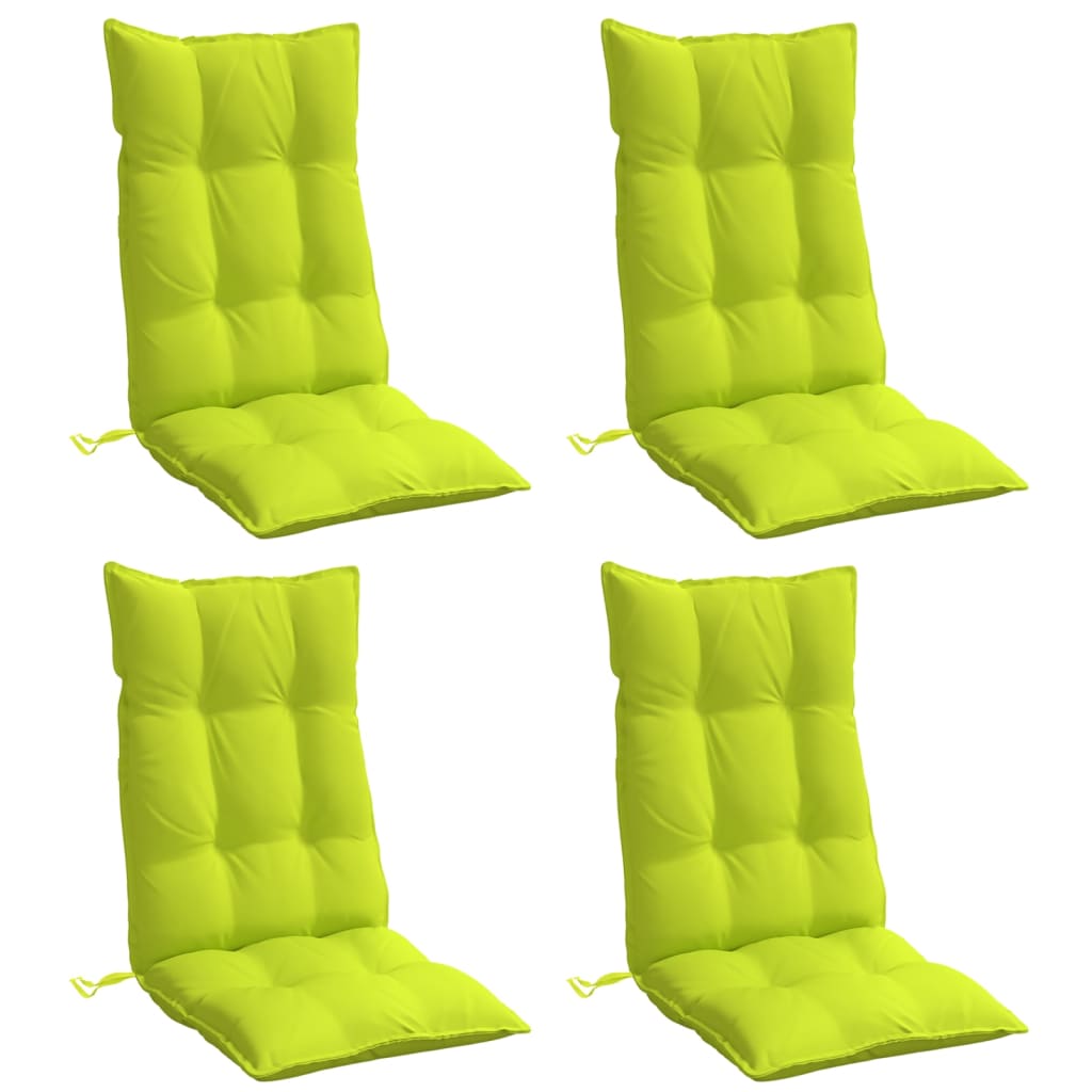 Cuscini Sedia Schienale Alto 4 pz Verde Chiaro Tessuto Oxford