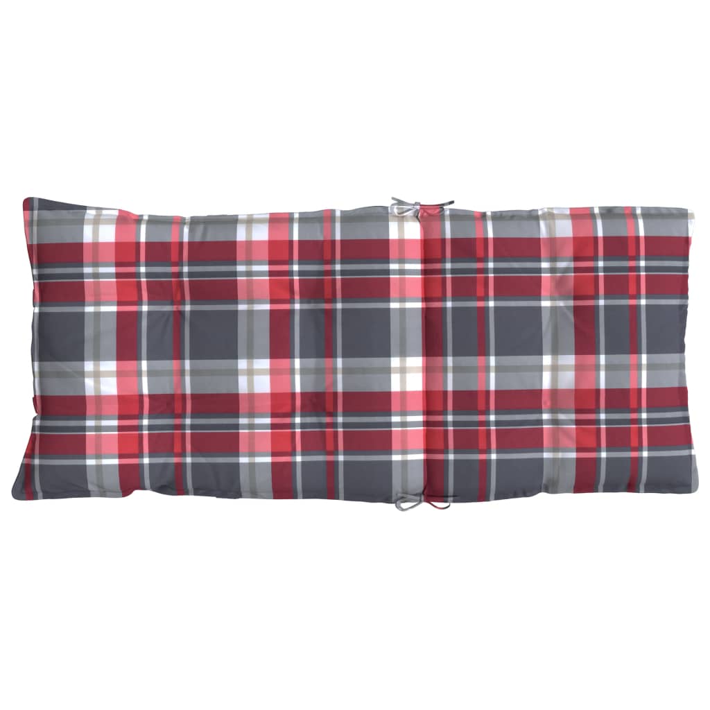 Cuscini Sedia Schienale Alto 2 pz Quadri Rosso Tessuto Oxford