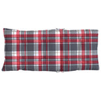 Cuscini Sedia Schienale Alto 2 pz Quadri Rosso Tessuto Oxford