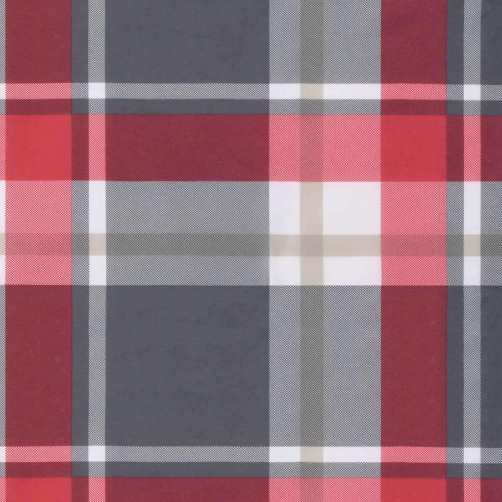 Cuscini Sedia Schienale Alto 2 pz Quadri Rosso Tessuto Oxford