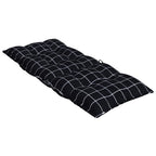 Cuscini Sedia Schienale Alto 4 pz Quadri Nero Tessuto Oxford