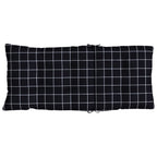 Cuscini Sedia Schienale Alto 6 pz Quadri Nero Tessuto Oxford