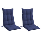 Cuscini Sedia Schienale Alto 2 pz Blu Marino in Tessuto Oxford