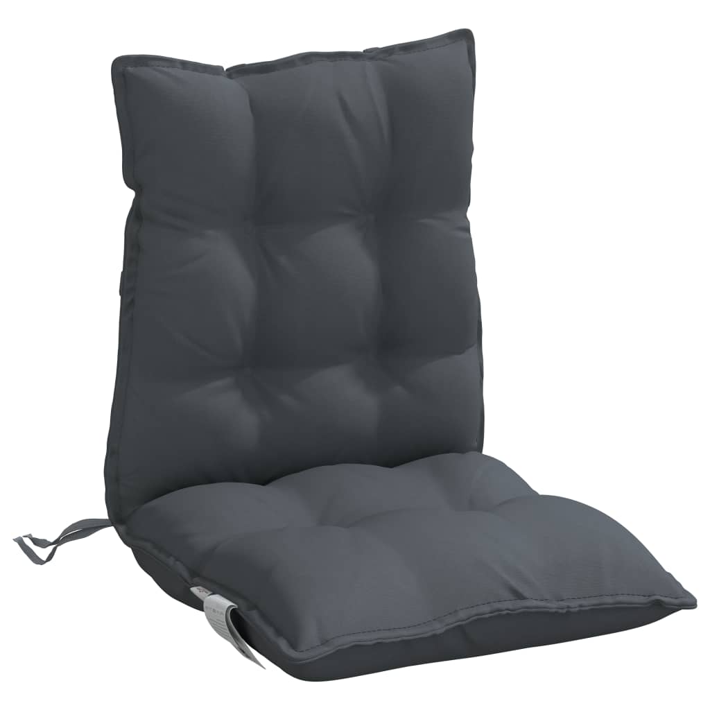 Cuscini per Sedie Schienali Bassi 4 pz Antracite Tessuto Oxford