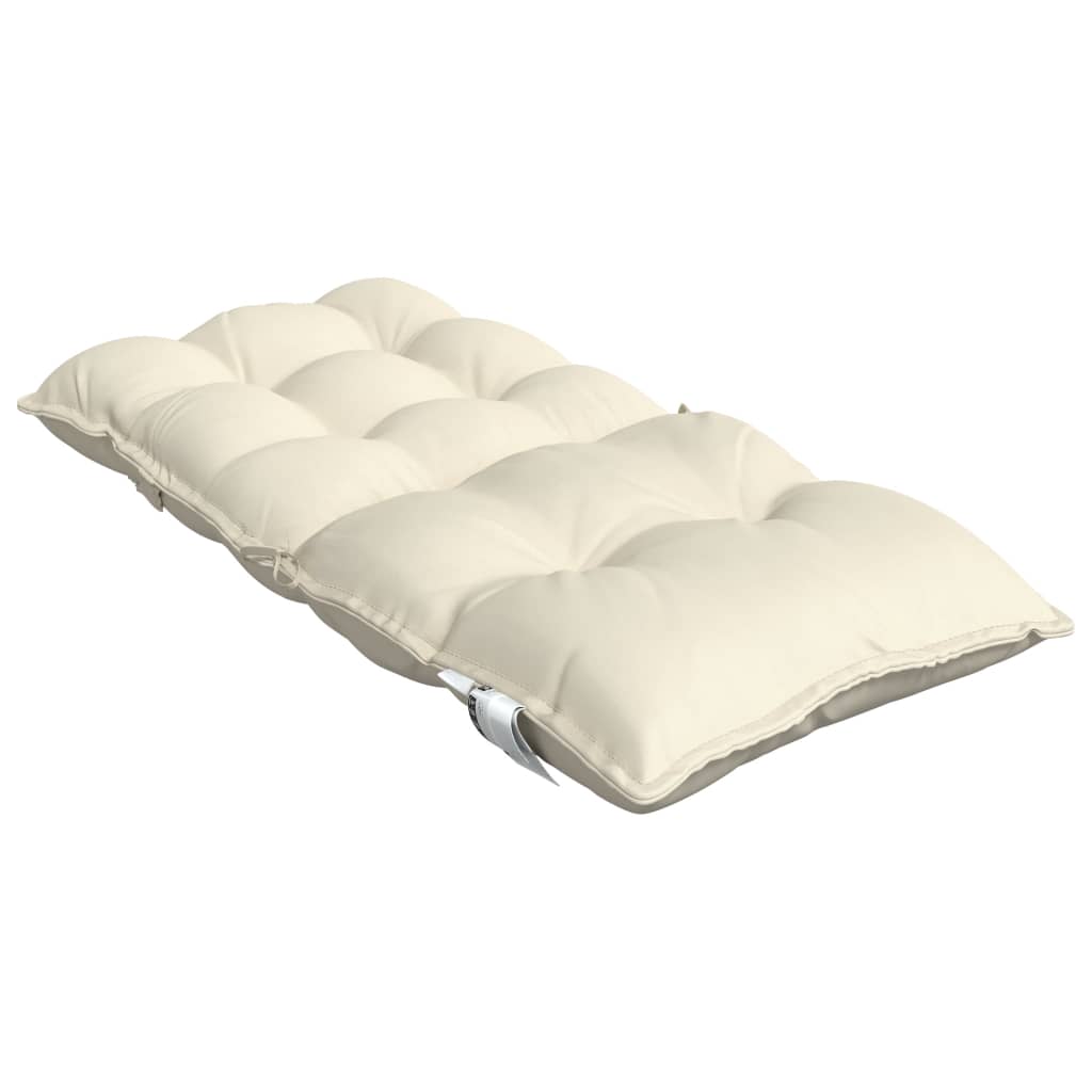 Cuscini per Sedia Schienale Basso 4 pz Crema in Tessuto Oxford
