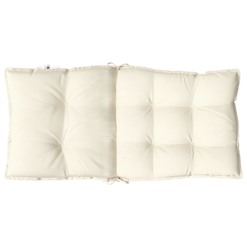 Cuscini per Sedia Schienale Basso 4 pz Crema in Tessuto Oxford