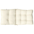 Cuscini per Sedia Schienale Basso 6 pz Crema in Tessuto Oxford