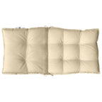 Cuscini per Sedia Schienale Basso 2 pz Beige in Tessuto Oxford