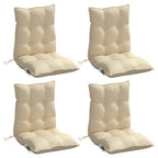 Cuscini per Sedia Schienale Basso 4 pz Beige in Tessuto Oxford