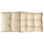 Cuscini per Sedia Schienale Basso 4 pz Beige in Tessuto Oxford