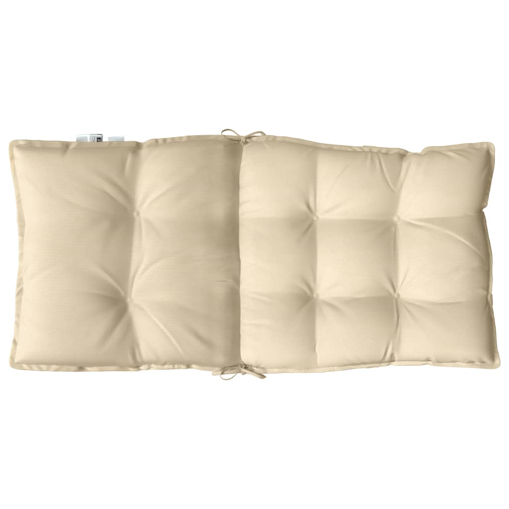 Cuscini per Sedia Schienale Basso 4 pz Beige in Tessuto Oxford