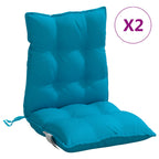 Cuscini Sedia Schienale Basso 2 pz Azzurro in Tessuto Oxford
