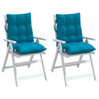 Cuscini Sedia Schienale Basso 2 pz Azzurro in Tessuto Oxford