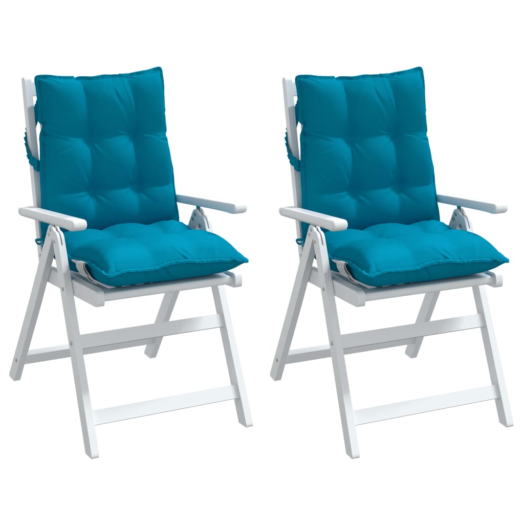 Cuscini Sedia Schienale Basso 2 pz Azzurro in Tessuto Oxford