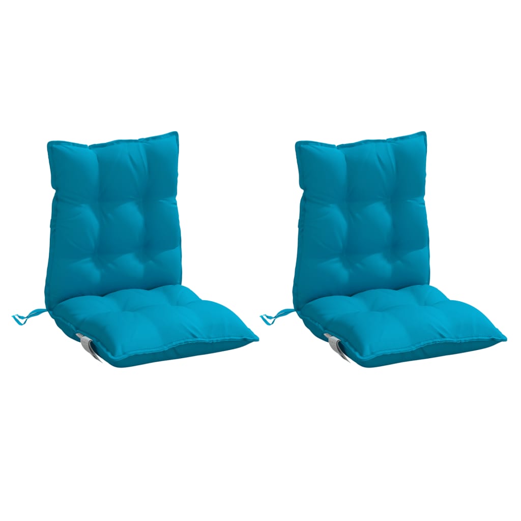 Cuscini Sedia Schienale Basso 2 pz Azzurro in Tessuto Oxford