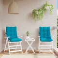 Cuscini Sedia Schienale Basso 2 pz Azzurro in Tessuto Oxford