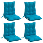 Cuscini Sedia Schienale Basso 4 pz Azzurro in Tessuto Oxford