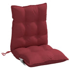 Cuscini per Sedia Schienale Basso 2pz Rosso Vino Tessuto Oxford