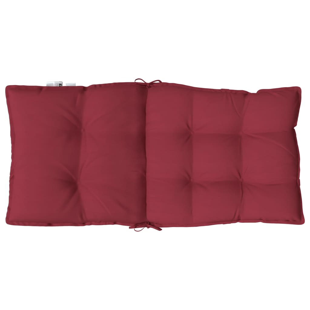 Cuscini per Sedia Schienale Basso 2pz Rosso Vino Tessuto Oxford