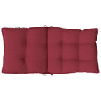 Cuscini per Sedia Schienale Basso 2pz Rosso Vino Tessuto Oxford