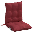 Cuscini per Sedia Schienale Basso 4pz Rosso Vino Tessuto Oxford