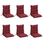 Cuscini per Sedia Schienale Basso 6pz Rosso Vino Tessuto Oxford