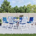 Cuscini Sedia con Schienale Basso 6 pz Blu Reale Tessuto Oxford