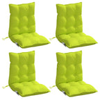 Cuscini Sedia Schienale Basso 4 pz Verde Chiaro Tessuto Oxford