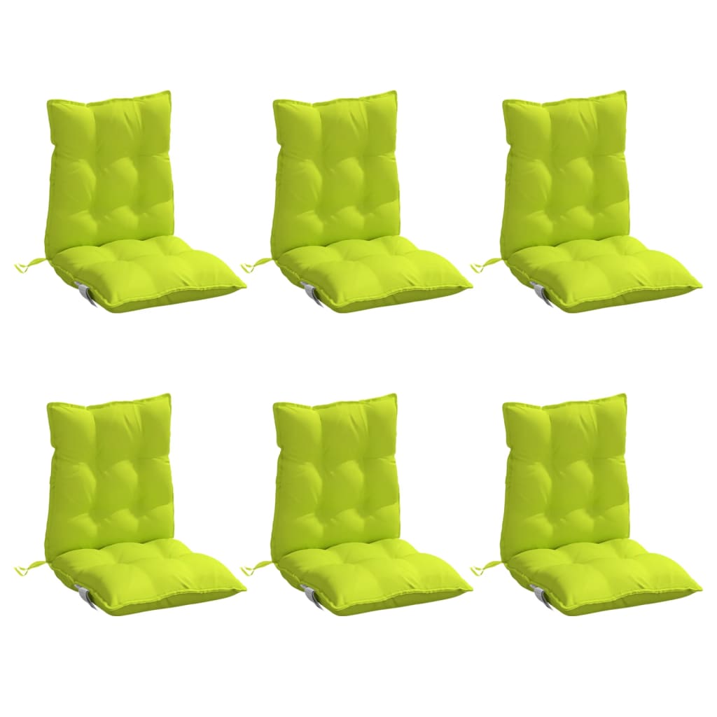 Cuscini Sedia Schienale Basso 6 pz Verde Chiaro Tessuto Oxford