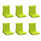 Cuscini Sedia Schienale Basso 6 pz Verde Chiaro Tessuto Oxford