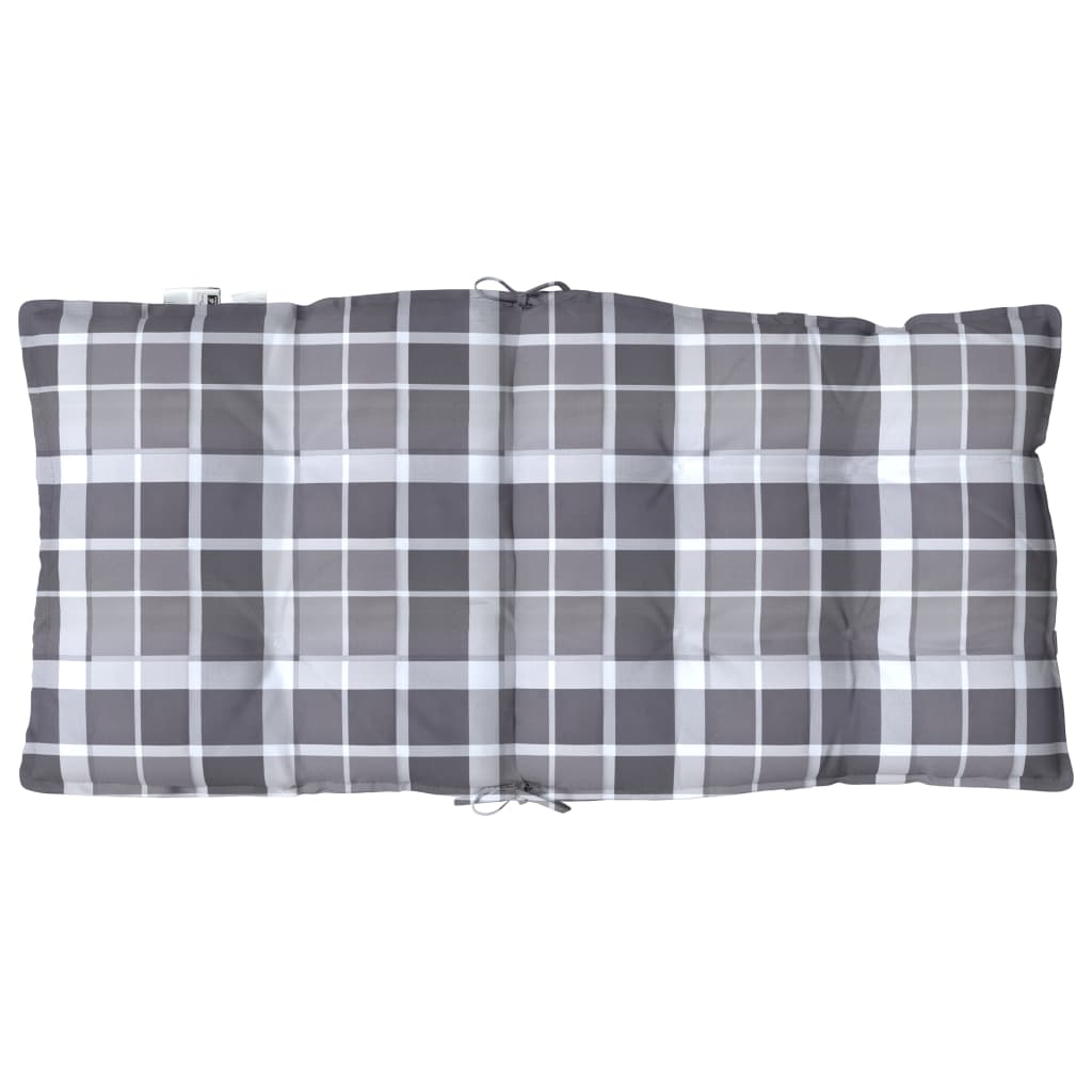 Cuscini Sedia Schienale Basso 4 pz Quadri Grigio Tessuto Oxford
