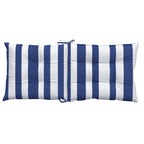 Cuscini Sedia Schienale Basso 2 pz a Righe Blu e Bianche Oxford