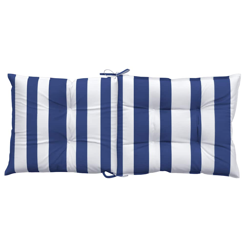 Cuscini Sedia Schienale Basso 2 pz a Righe Blu e Bianche Oxford