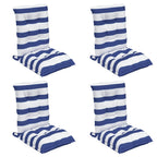 Cuscini Sedia Schienale Basso 4 pz a Righe Blu e Bianche Oxford
