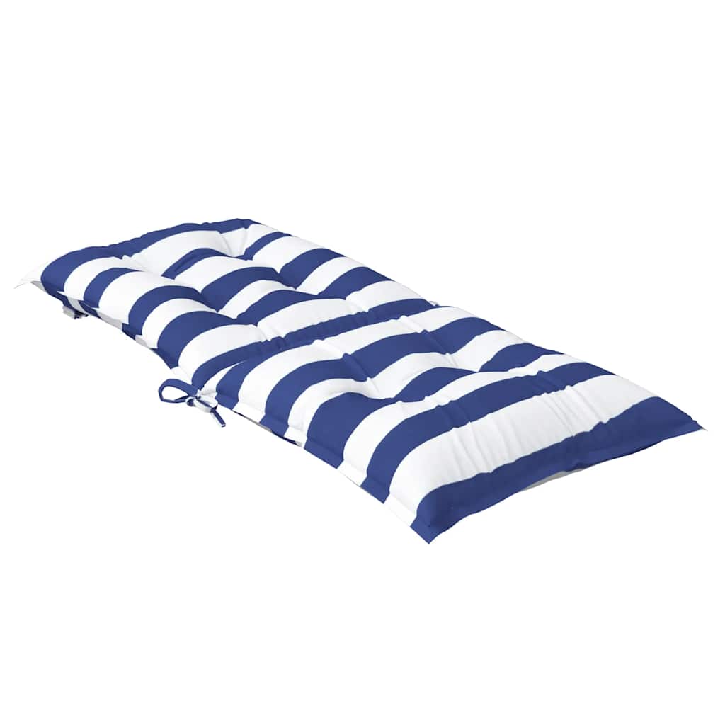 Cuscini Sedia Schienale Basso 4 pz a Righe Blu e Bianche Oxford