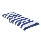 Cuscini Sedia Schienale Basso 4 pz a Righe Blu e Bianche Oxford