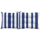Cuscini Sedia Schienale Basso 4 pz a Righe Blu e Bianche Oxford