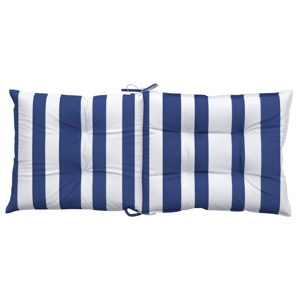 Cuscini Sedia Schienale Basso 6 pz a Righe Blu e Bianche Oxford
