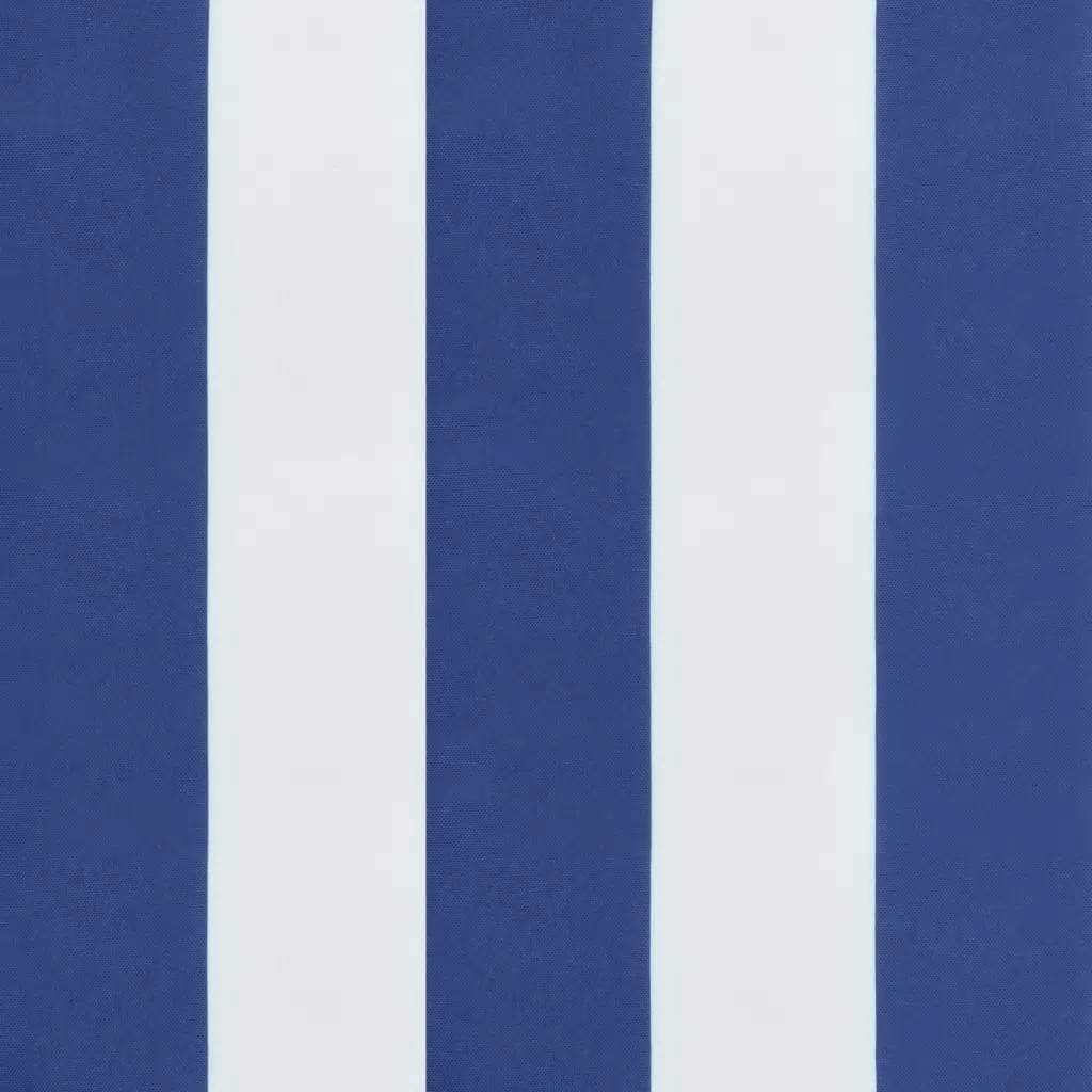 Cuscini Sedia Schienale Basso 6 pz a Righe Blu e Bianche Oxford