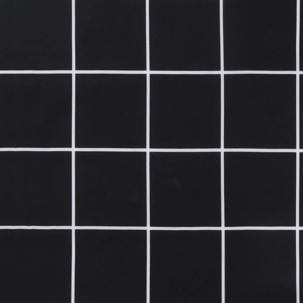 Cuscini Sedia Schienale Basso 4 pz Quadri Nero Tessuto Oxford