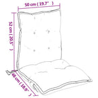 Cuscini Sedia Schienale Basso 2pz Multicolore in Tessuto Oxford